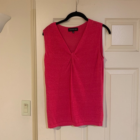 Jones New York Pink V-neck Sleeveless Sweater sz M - Picture 1 of 5